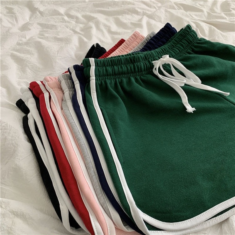 Ženske kratke hlače Jednobojne s uzicom Chic Joggers Raznolika ulična odjeća Ležerna djevojka Studentska moda Opušteno Jednostavno Mekano Ulzzang Retro