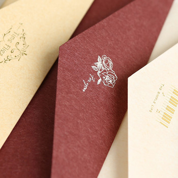 Δυτικός έγχρωμος χάρτινος φάκελος Κόκκινο τριαντάφυλλο Επιστολή πρόσκλησης κάλυμμα Vintage bronzing φάκελος για ευχετήρια κάρτα μηνυμάτων Δώρα