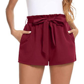 Κομψό γυναικείο σορτς τσέπης Καλοκαιρινό καθημερινό μονόχρωμο Κομψό γυναικείο κοντό παντελόνι προπόνησης με ζώνη