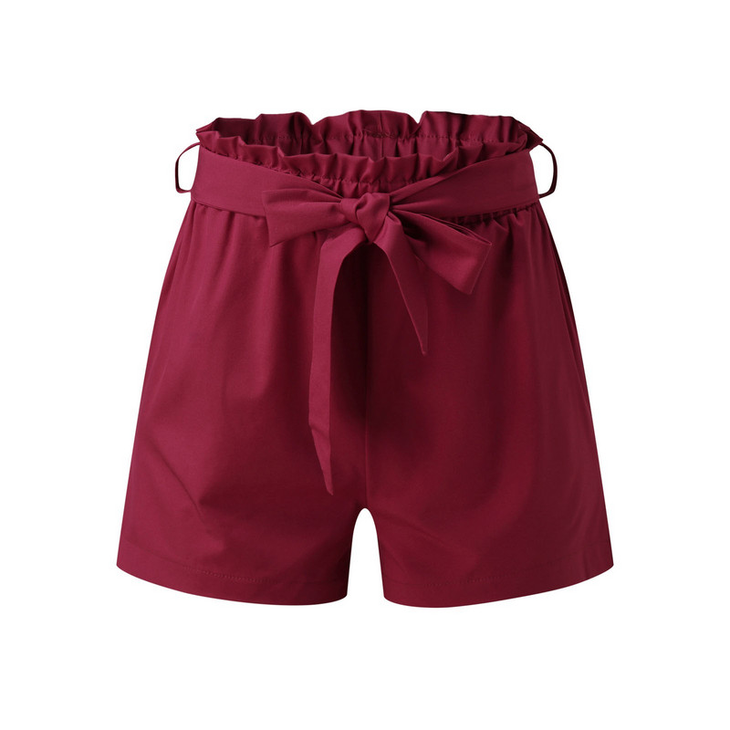 Κομψό γυναικείο σορτς τσέπης Καλοκαιρινό καθημερινό μονόχρωμο Κομψό γυναικείο κοντό παντελόνι προπόνησης με ζώνη