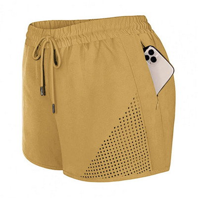 Vasaros šortai Moteriški sportiniai šortai su elastiniu juosmeniu treniruotėms su pamušalu kišenėmis Sporto salės bėgimo šortai moterims шорты