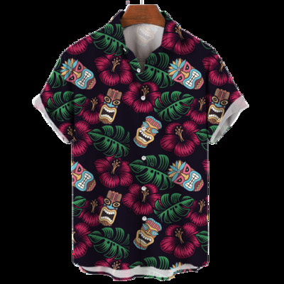 2022 Muške košulje Ulična odjeća za plažu Muška košulja kratkih rukava Eu veličina pamuk lubanja 3d havajska košulja muška prekomjerna ljetna ležerna