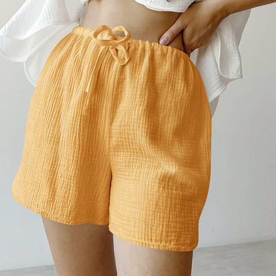 100 % medvilnės muslino vasariniai šortai moterims Laisvalaikio tvirto aukšto juosmens šortai dviratininkams Minkšti megztiniai korėjietiški moteriški drabužiai