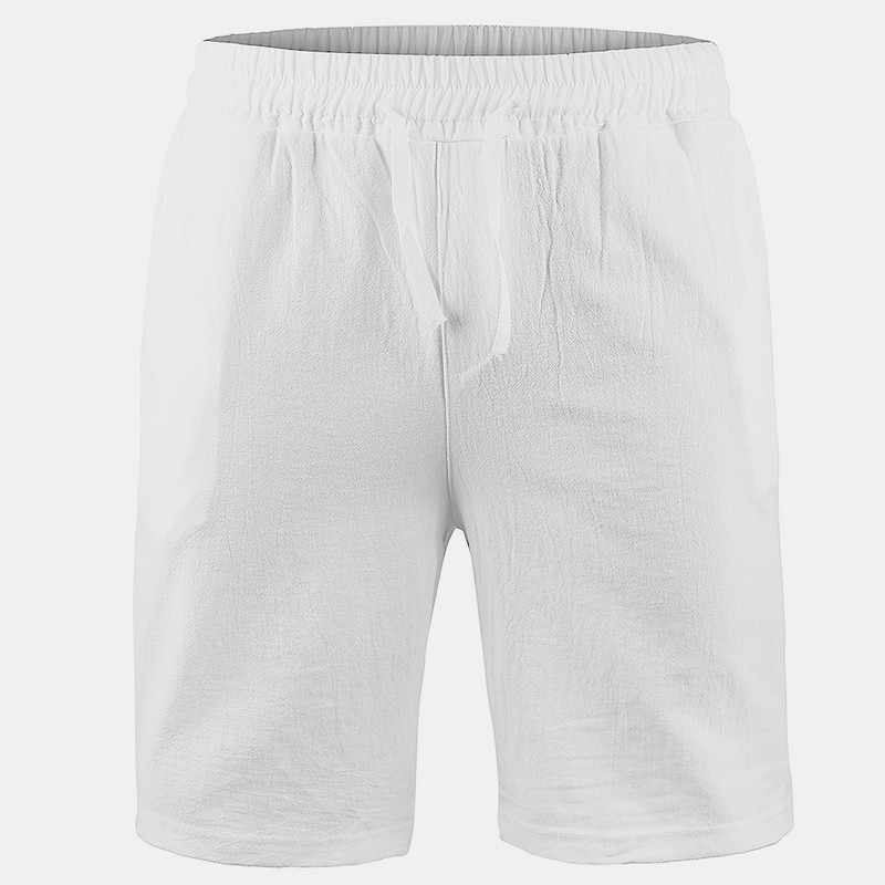 KB 2022 Nove muške pamučne lanene kratke hlače Muške ljetne prozračne jednobojne lanene hlače Fitness Streetwear S-3XL