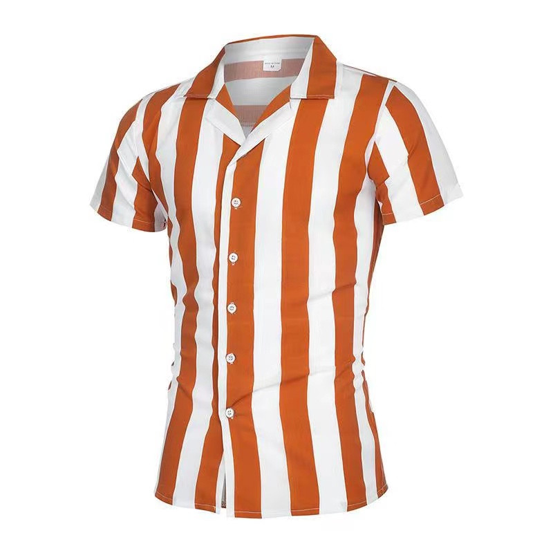 Ανδρικά πουκάμισα Holiday Χαβάης πουκάμισα παραλίας ριγέ μπλούζες με στάμπα Business Casual Cropped Oversized T-Shirts 5XL επώνυμα ρούχα