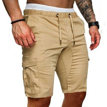 Мъжки карго къси панталони Ежедневни летни плажни спортни панталони за фитнес Обикновени къси панталони за тренировка за бягане Еластични шорти