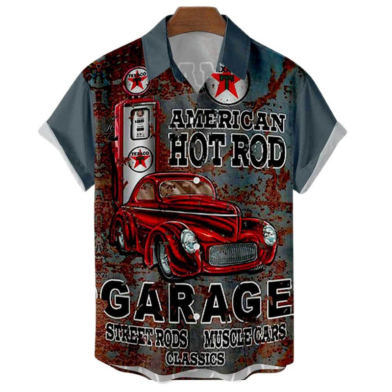 Ljetne muške havajske košulje Vintage top 3d print automobila Široke ležerne košulje Muške Aloha košulje za plažu Modna odjeća Ropa Hombre 5XL