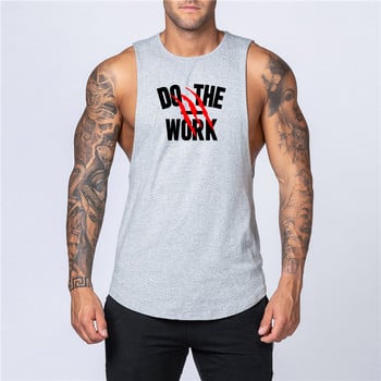 Cotton Workout Gym Tank Top Ανδρικό Μυϊκό Αμάνικο Αθλητικό Πουκάμισο Stringer Fashion Ένδυση Bodybuilding Singlet Fitness γιλέκο