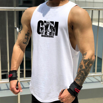 Cotton Workout Gym Tank Top Ανδρικό Μυϊκό Αμάνικο Αθλητικό Πουκάμισο Stringer Fashion Ένδυση Bodybuilding Singlet Fitness γιλέκο
