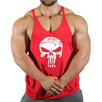 Ρούχα γυμναστικής Ανδρικό πουκάμισο Bodybuilding Μπλουζάκι για γυμναστική Αμάνικο μπλουζάκια γυμναστικής Ζαρτιέρες Ανδρικό γιλέκο κορδόνι