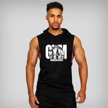 Ανδρικά ρούχα γυμναστικής Muscleguys Bodybuilding με κουκούλα Tank Top Βαμβακερό αμάνικο γιλέκο Φούτερ Fitness Workout Αθλητικά ανδρικά μπλουζάκια