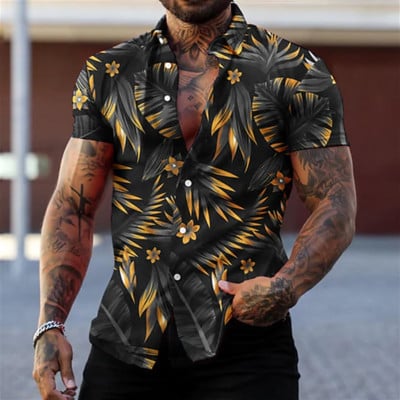 Hawaii särk Meestele 2023 3D Prinditud lühikeste varrukatega pluus, rannapuhkuse top T-särk Suvine ülisuur meeste riided Camisa Masculina