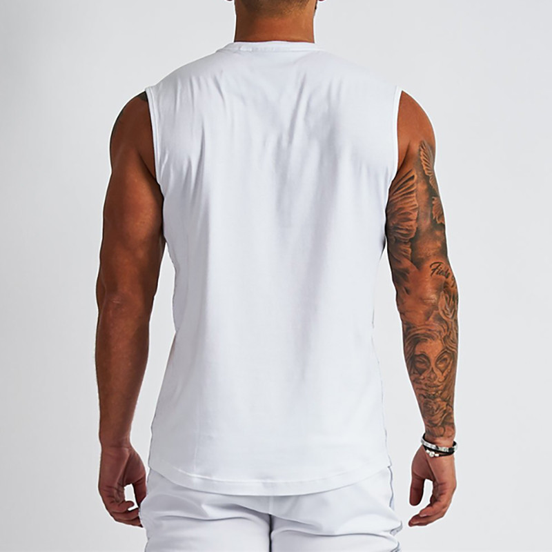 Maiou de fitness din bumbac simplu, cu decolteu în V, pentru bărbați, vestă musculară de vară, îmbrăcăminte de gimnastică, culturism, cămașă fără mâneci, maiouri de antrenament sport