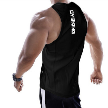 Casual εμπριμέ φανελάκια ανδρικό αμάνικο μπλουζάκι Bodybuilding Βαμβακερό Γυμναστήριο Ρούχα γυμναστικής Stringer Μονό ανδρικό καλοκαιρινό γιλέκο