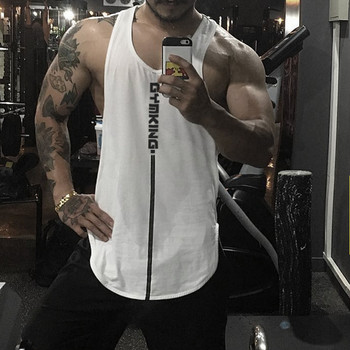 New Men Tank top Gym Workout Fitness Bodybuilding αμάνικο πουκάμισο Ανδρικά βαμβακερά ρούχα Αθλητικό μονό γιλέκο ανδρικό κάτω μπλουζάκι