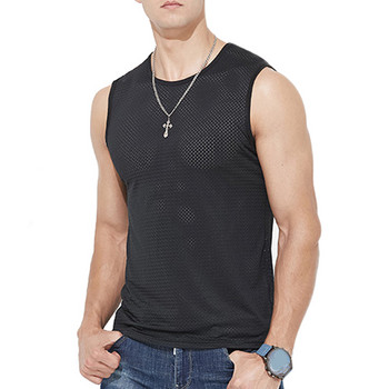Ανδρικά μπλουζάκια από μετάξι πάγου Εσώρουχα Ανδρικά εσώρουχα Διαφανή πουκάμισα Ανδρικό Bodyshaper Πάλη Fitness Mesh Breathable Singlets