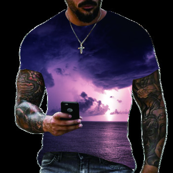 Καλοκαιρινό νέο ανδρικό μπλουζάκι μεγάλου μεγέθους Casual Lightning Cool 3D Digital Printed T-shirt για άνδρες με κοντομάνικο μπλουζάκι Δωρεάν αποστολή
