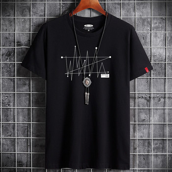 Manga S-6XL Oversize Ανδρικά φαρδιά μπλουζάκια 100% βαμβακερή μόδας Goth print Ανδρικό κοντομάνικο μπλουζάκι Καλοκαιρινό νέο ανδρικό μπλουζάκι casual