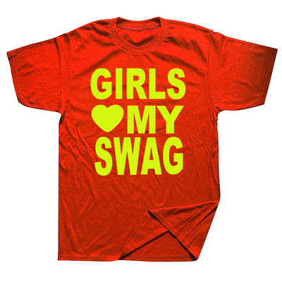 GIRLS LOVE MY SWAG Funny Vintage Cotton Summer Vīriešu Jaunums Streetwear T-krekls Sieviešu ikdienas Streetwear EU Size Top Tee
