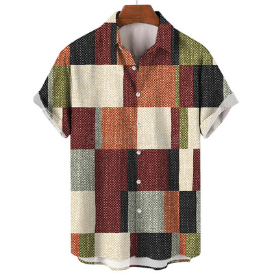 Ανδρικό ανδρικό πουκάμισο Χαβάης 2022 5xl Ανδρικά ρετρό πουκάμισα με καλοκαιρινή ραφή που αναπνέει για άντρες κοντομάνικο μπλουζάκια μονής σειράς