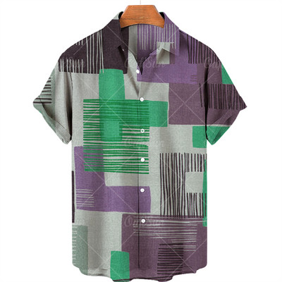 Ανδρικό ανδρικό πουκάμισο Χαβάης 2022 5xl Ανδρικά ρετρό πουκάμισα με καλοκαιρινή ραφή που αναπνέει για άντρες κοντομάνικο μπλουζάκια μονής σειράς