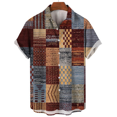 Ανδρικό ανδρικό πουκάμισο Χαβάης 2022 5xl Ανδρικά ρετρό πουκάμισα με καλοκαιρινή ραφή που αναπνέει για άντρες κοντομάνικο μπλουζάκια μονής σειράς