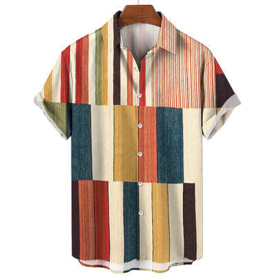 Ανδρικό ανδρικό πουκάμισο Χαβάης 2022 5xl Ανδρικά ρετρό πουκάμισα με καλοκαιρινή ραφή που αναπνέει για άντρες κοντομάνικο μπλουζάκια μονής σειράς