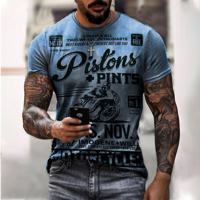 2022. aasta suvevintage meeste T-särk 3D Retro Mootorrataste Suured T-särgid Meestele Riietus Rattasõidu T-särgid Mootori T-särgid Topid