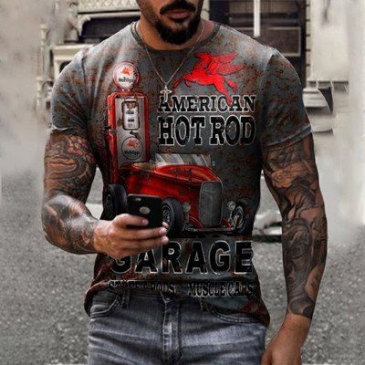 2022. aasta suvevintage meeste T-särk 3D Retro Mootorrataste Suured T-särgid Meestele Riietus Rattasõidu T-särgid Mootori T-särgid Topid