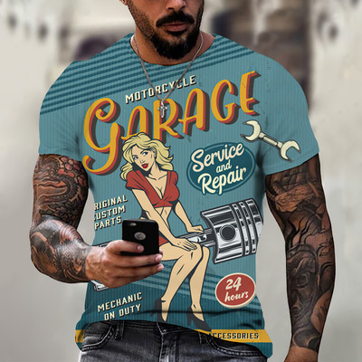 2022. aasta suvevintage meeste T-särk 3D Retro Mootorrataste Suured T-särgid Meestele Riietus Rattasõidu T-särgid Mootori T-särgid Topid