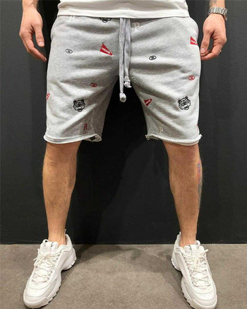 Летни мъжки панталони с 5 пиона Ежедневни свободни къси панталони за открито Мъжки тренировъчни фитнес шорти Джобове Марка Модни панталони