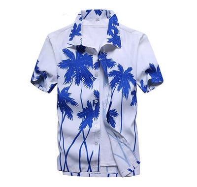 Modna muška havajska košulja Muške ležerne šarene Aloha košulje za plažu kratkih rukava, velika veličina 5XL Camisa Hawaiana Hombre