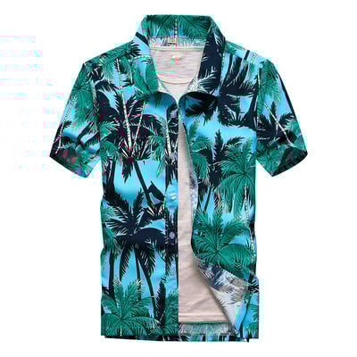 Modna muška havajska košulja Muške ležerne šarene Aloha košulje za plažu kratkih rukava, velika veličina 5XL Camisa Hawaiana Hombre