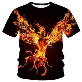 Fashion Summer Eagle And Flame Phoenix Animal 3d printed T-shirt για ανδρικό μπλουζάκι O\'neck κοντομάνικο υπερμεγέθη μπλουζάκι Top Hot