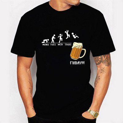 Friday Beer Print Ανδρικά T-shirts Αστεία γραφικά χιπ χοπ καλοκαιρινά γυναικεία μπλουζάκια Streetwear Ulzzang Harajuku T-shirt T-shirt