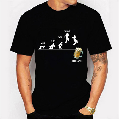 Friday Beer Print Ανδρικά T-shirts Αστεία γραφικά χιπ χοπ καλοκαιρινά γυναικεία μπλουζάκια Streetwear Ulzzang Harajuku T-shirt T-shirt