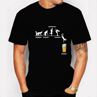 Friday Beer Print Ανδρικά T-shirts Αστεία γραφικά χιπ χοπ καλοκαιρινά γυναικεία μπλουζάκια Streetwear Ulzzang Harajuku T-shirt T-shirt