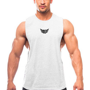 Bodybuilding Tank Tops Ανδρικά αθλητικά Αμάνικα πουκάμισο Muscle guys Γιλέκο Fitness Drop Armhole Μασίφ μπλουζάκια μπλουζάκια βαμβακερά Singlets γυμναστικής