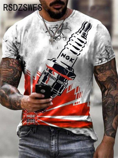 Nova muška STP majica kratkih rukava, 3D ispis, kontrastna boja, osobnost, ležerna ljetna ultratanka prozračna majica kratkih rukava za muškarce
