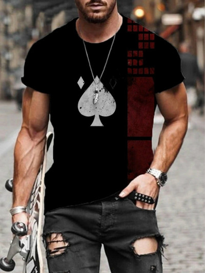 Ljetna ulična moda Graffiti 2021. Muška majica kratkih rukava Spades A Couples 3D Creative Character Ležerna majica velikih veličina