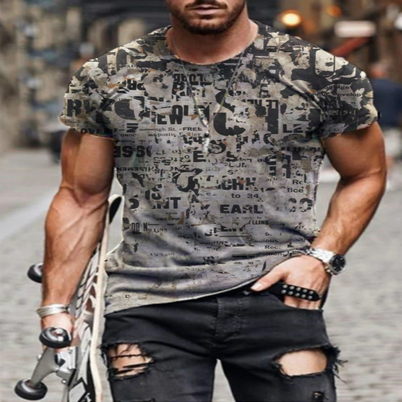 Ljetna ulična moda Graffiti 2021. Muška majica kratkih rukava Spades A Couples 3D Creative Character Ležerna majica velikih veličina