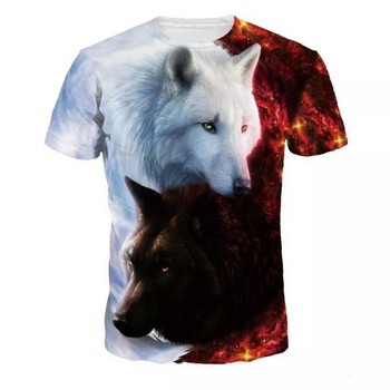 Lovers Wolf T-shirt Ανδρικά μπλουζάκια για άνδρες Δωρεάν αποστολή Top Tee κοντομάνικο Camiseta 3d Print Tshirt επώνυμη μόδα Δωρεάν αποστολή