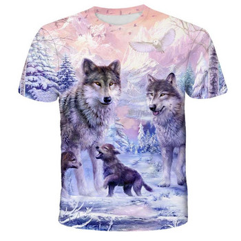 Lovers Wolf T Shirt Мъжки тениски за мъже Безплатна доставка Горна тениска с къс ръкав Camiseta 3d печатна тениска Маркова мода Безплатна доставка