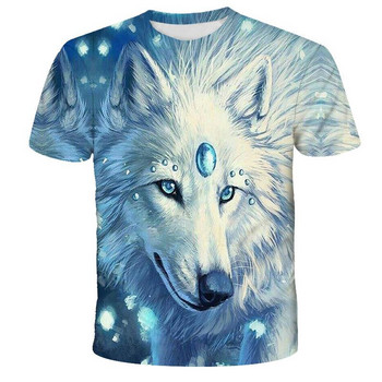 Lovers Wolf T Shirt Мъжки тениски за мъже Безплатна доставка Горна тениска с къс ръкав Camiseta 3d печатна тениска Маркова мода Безплатна доставка