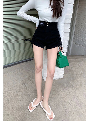Feynzz Summer Нова корейска версия на универсални дънкови къси панталони Women Are Thin A-word Light Loose Small Hot Pants Ins Tide