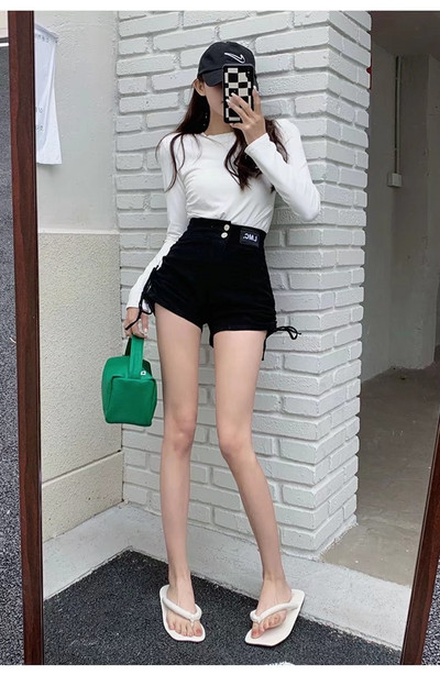 Feynzz Ljeto Nova korejska verzija univerzalnih traper hlačica Žene su tanke Lagane široke male vruće hlačice Ins Tide