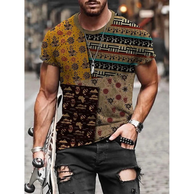 Suvine meeste T-särk Tee Tribal Print Vintage Tops O Neck Holiday Harajuku särk lühikeste varrukatega vabaaja meeste naljakad rõivad Camiseta