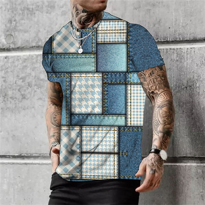 Ljetna muška majica s tribal printom Vintage majice s O izrezom Blagdanska Harajuku košulja kratkih rukava Ležerna muška smiješna odjeća Camiseta