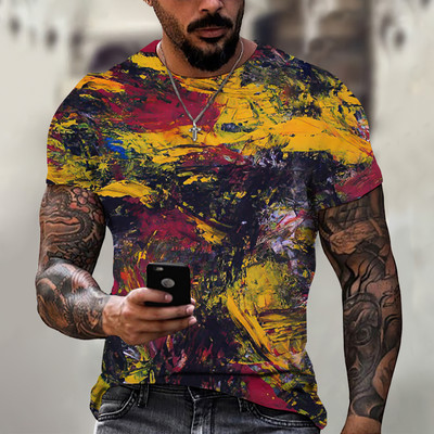 Ljetna muška majica s tribal printom Vintage majice s O izrezom Blagdanska Harajuku košulja kratkih rukava Ležerna muška smiješna odjeća Camiseta