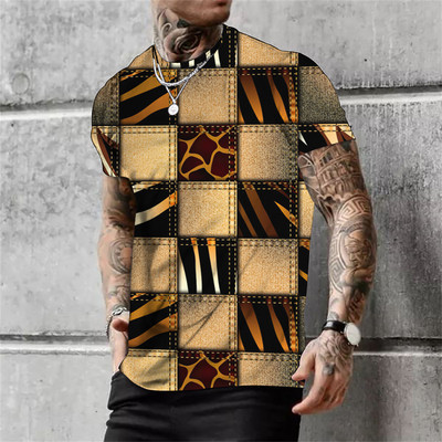 Ljetna muška majica s tribal printom Vintage majice s O izrezom Blagdanska Harajuku košulja kratkih rukava Ležerna muška smiješna odjeća Camiseta